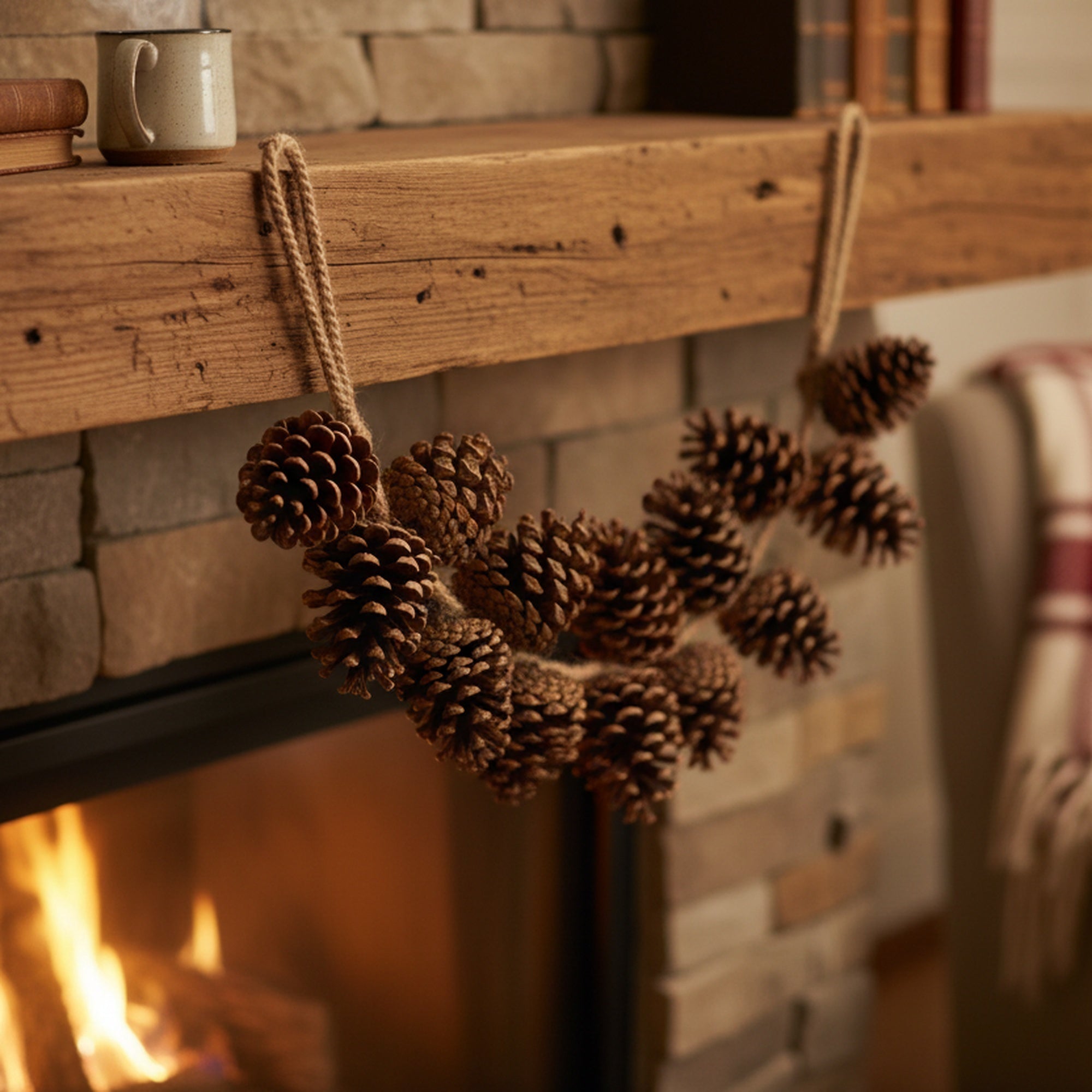 2' Hanging Pinecone Brown, Christmas, Holiday Decor