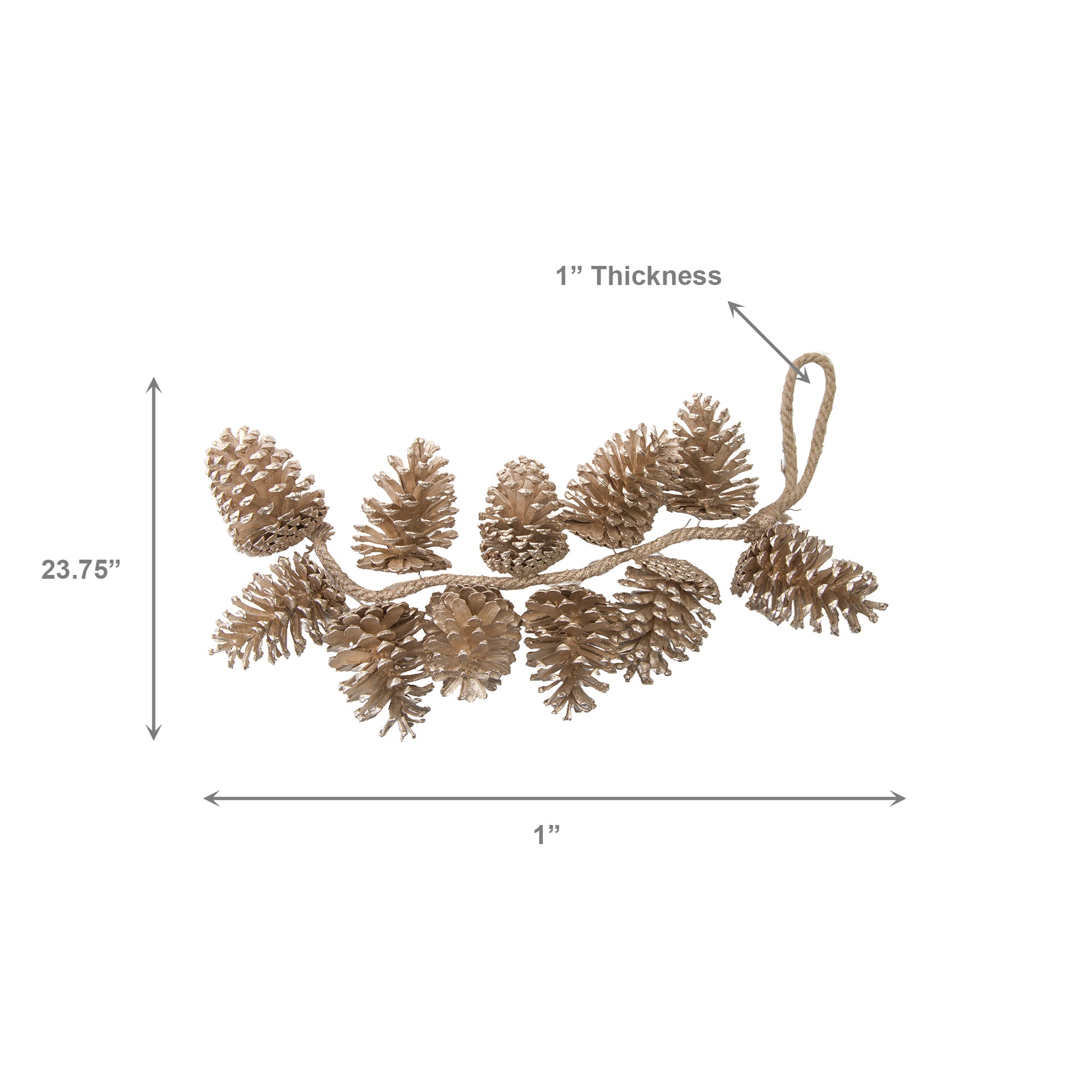 2' Hanging Pinecone Gold, Christmas, Holiday Decor