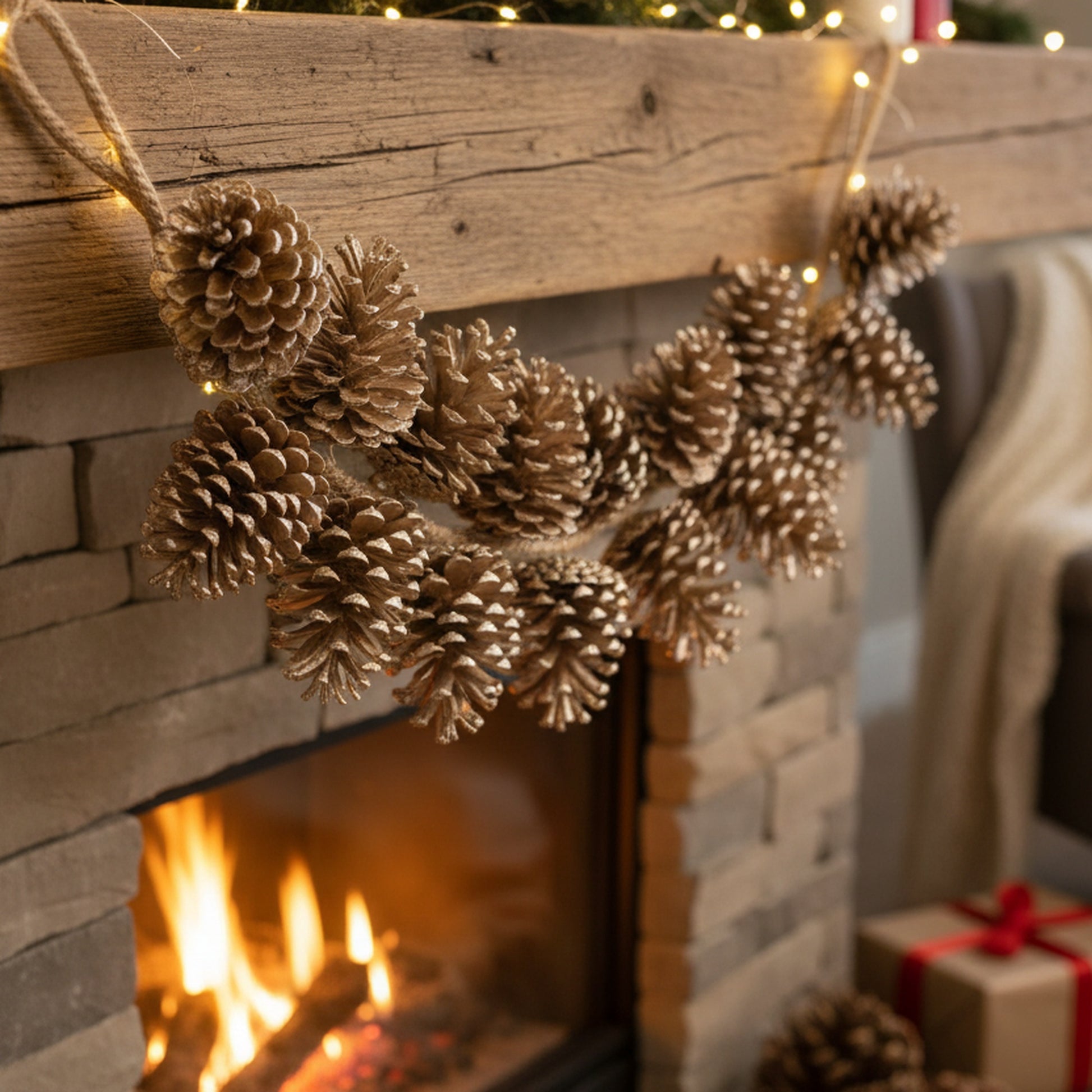 2' Hanging Pinecone Gold, Christmas, Holiday Decor