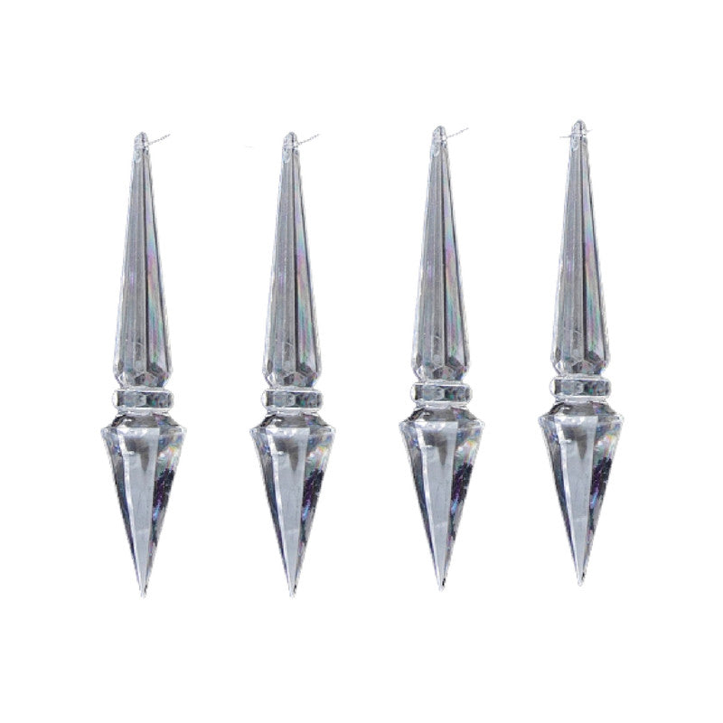 Acrylic Diamond Icicle Ornaments – 5", Pack of 4, Set of 2