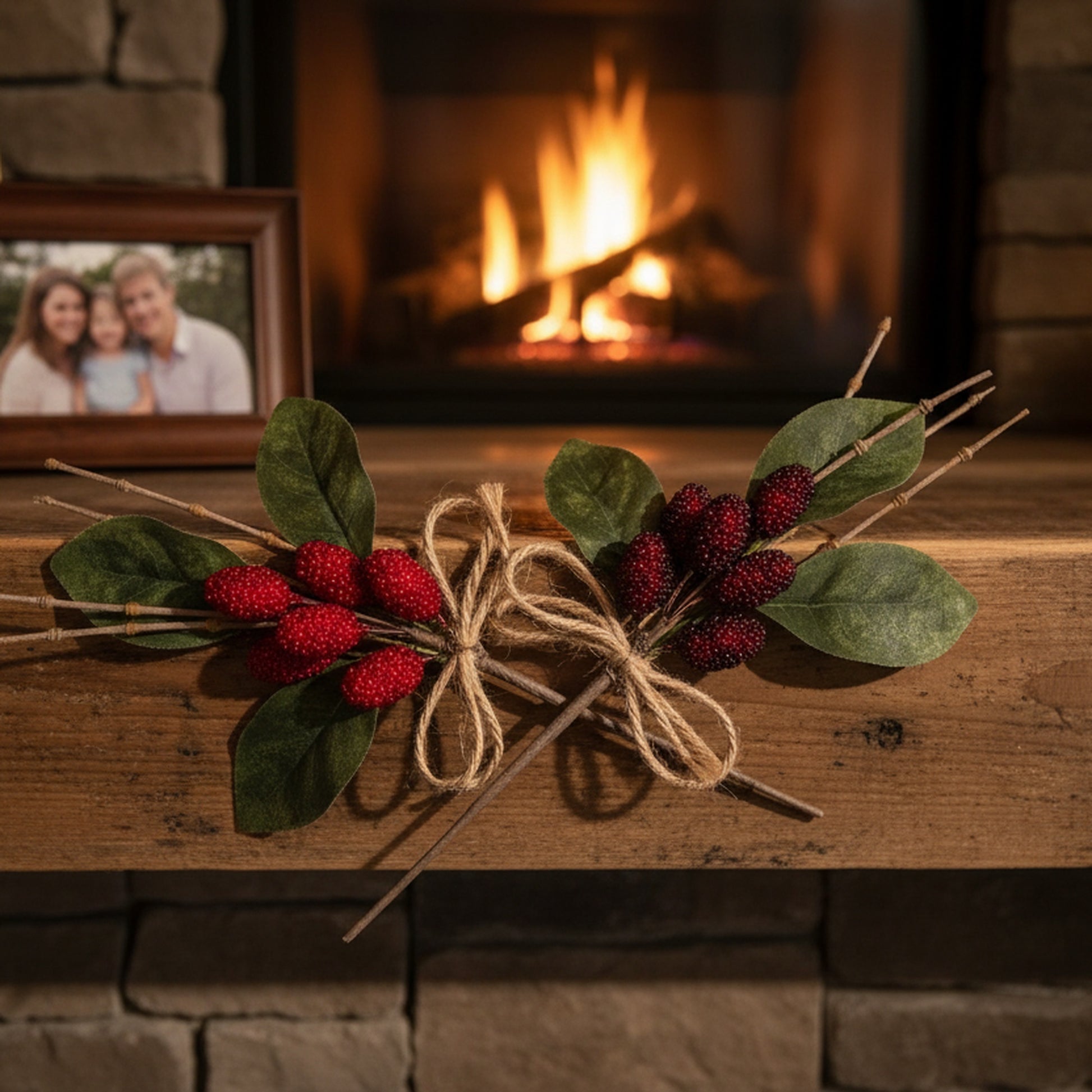 Mistletoe Pick Assorted, Christmas, Floral Pick, Holiday Decor- Set of 6