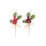 Mistletoe Pick Assorted, Christmas, Floral Pick, Holiday Decor- Set of 6