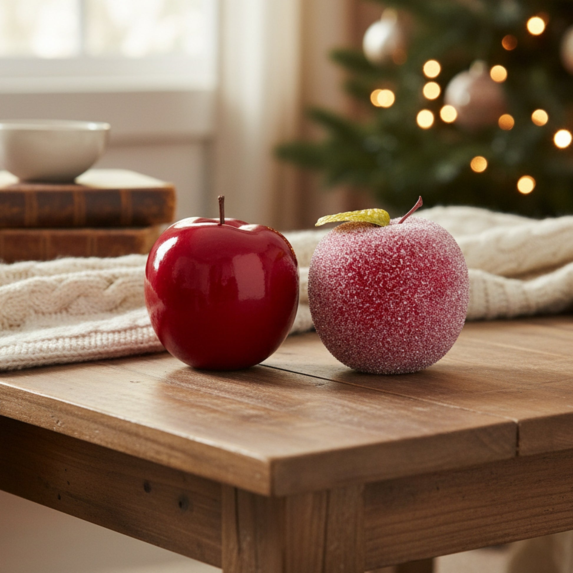 5" Apple Ornament Assorted, Ornament, Holiday Decor- Set of 2