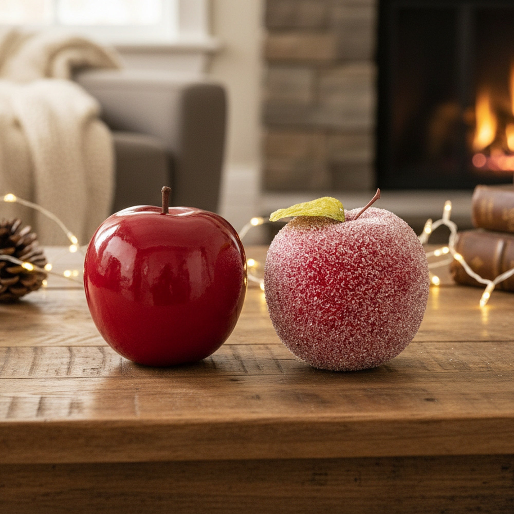 5" Apple Ornament Assorted, Ornament, Holiday Decor- Set of 2