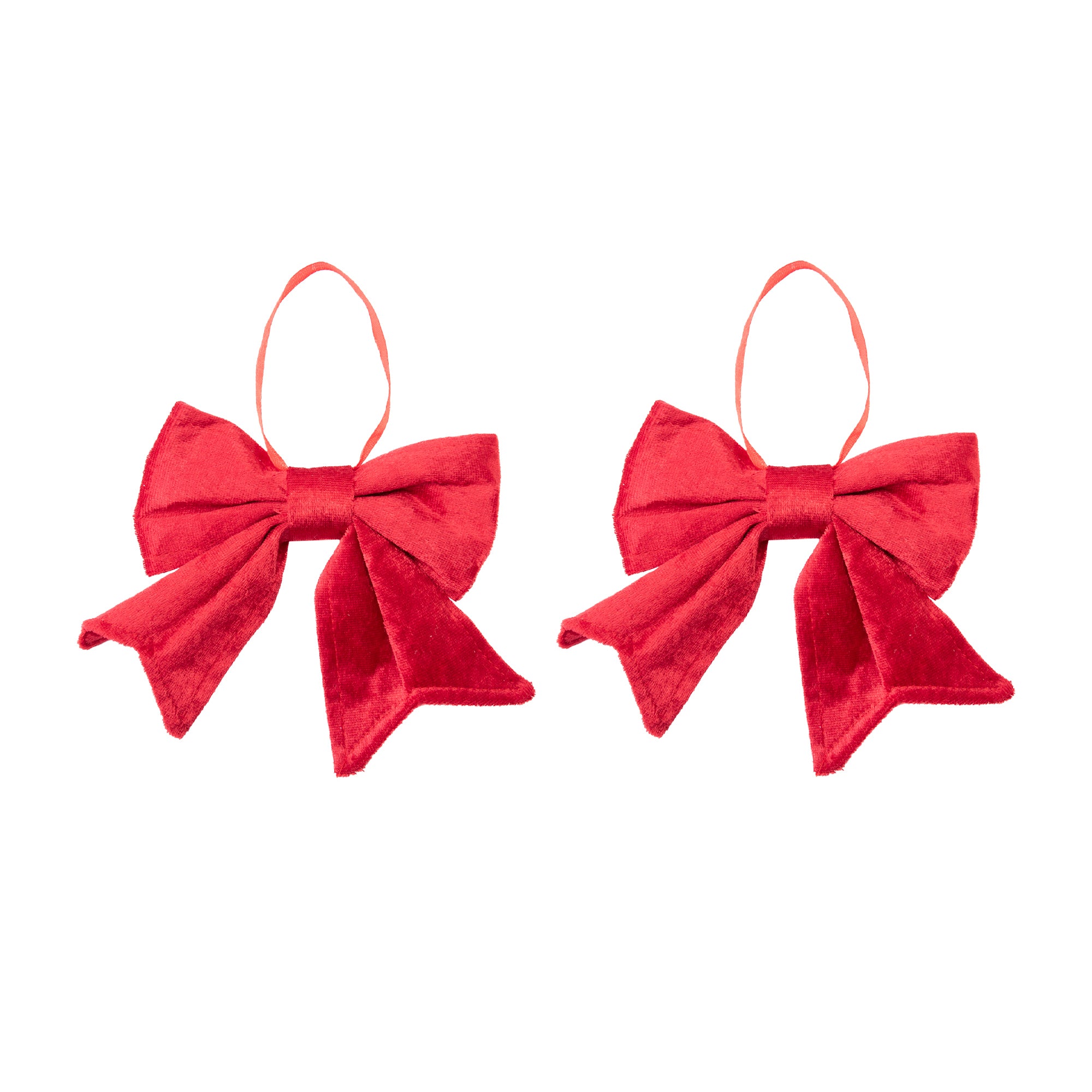 12" Red Velvet Bow, Floral Pick, Holiday Decor- Set of 2