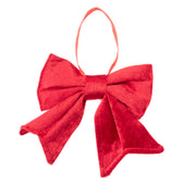 6" Red Velvet Bow, Floral Pick, Holiday Decor- Set of 4