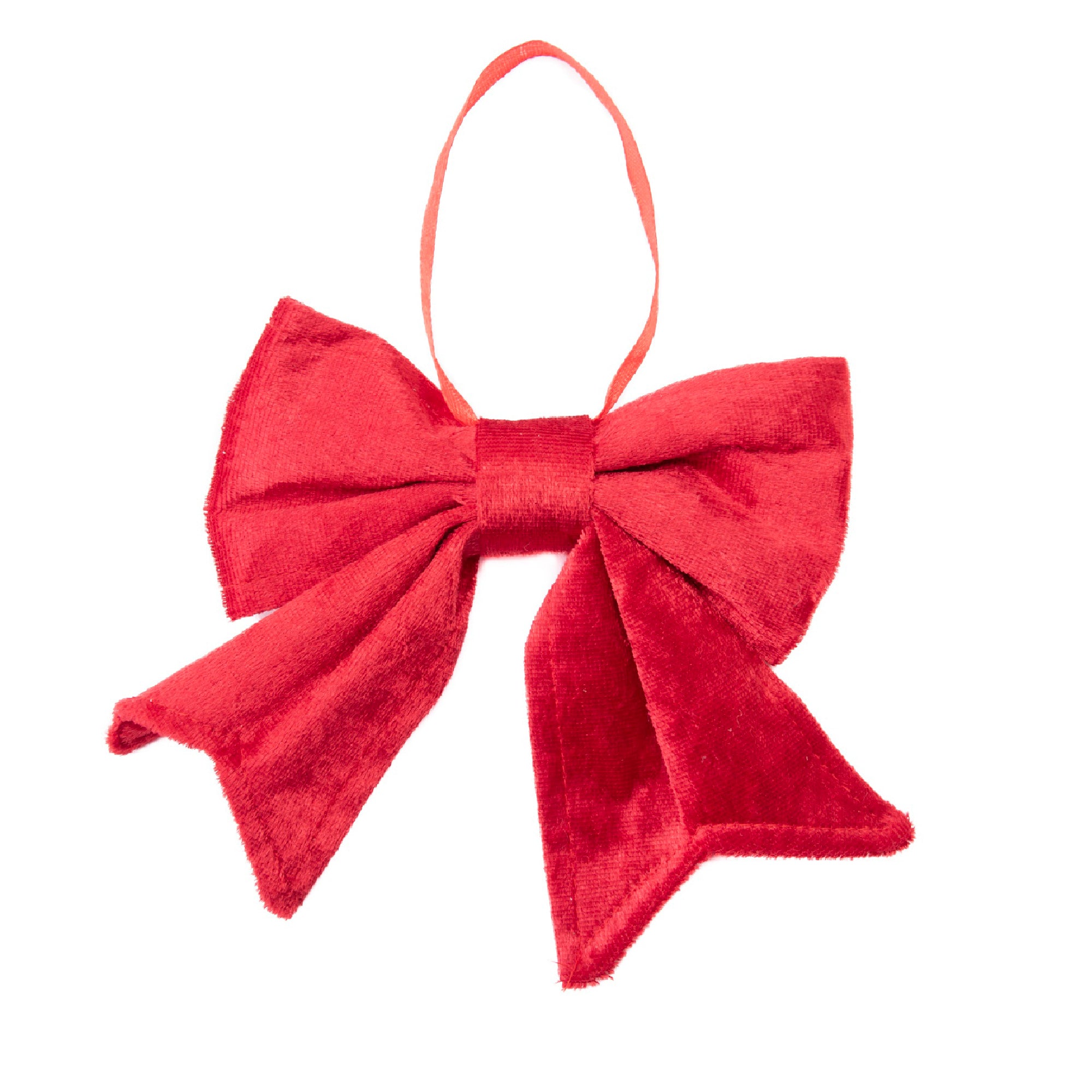 6" Red Velvet Bow, Floral Pick, Holiday Decor- Set of 4