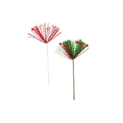 Ball and Tinsel Holiday Pick Assorted, Floral Pick, Holiday Decor- Set of 4
