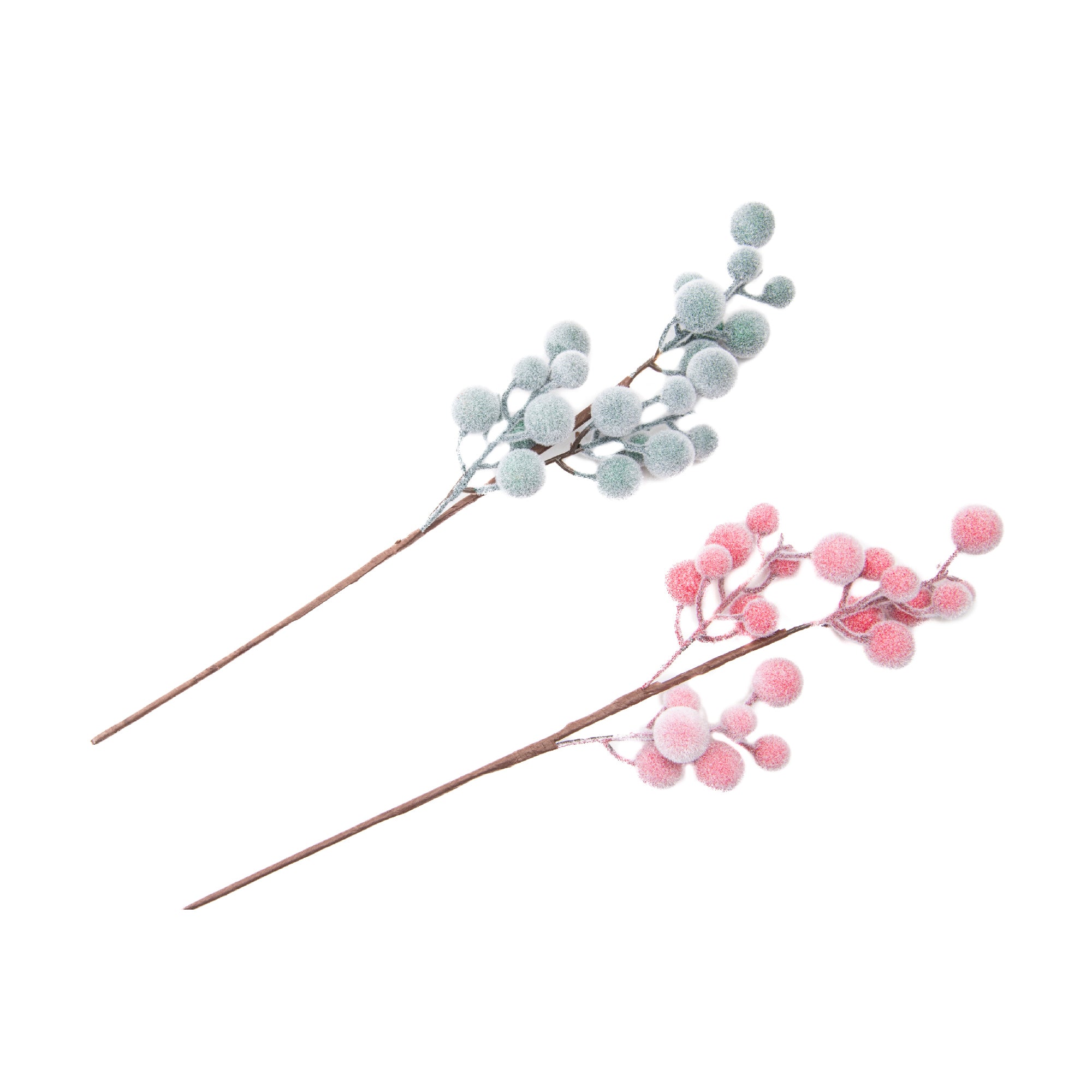 Frosted Berries Pick Assorted, Winter, Floral Pick, Holiday Decor- Set of 4