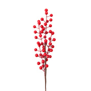18" Red Berries Spray, Floral Pick, Holiday Decor- Set of 6