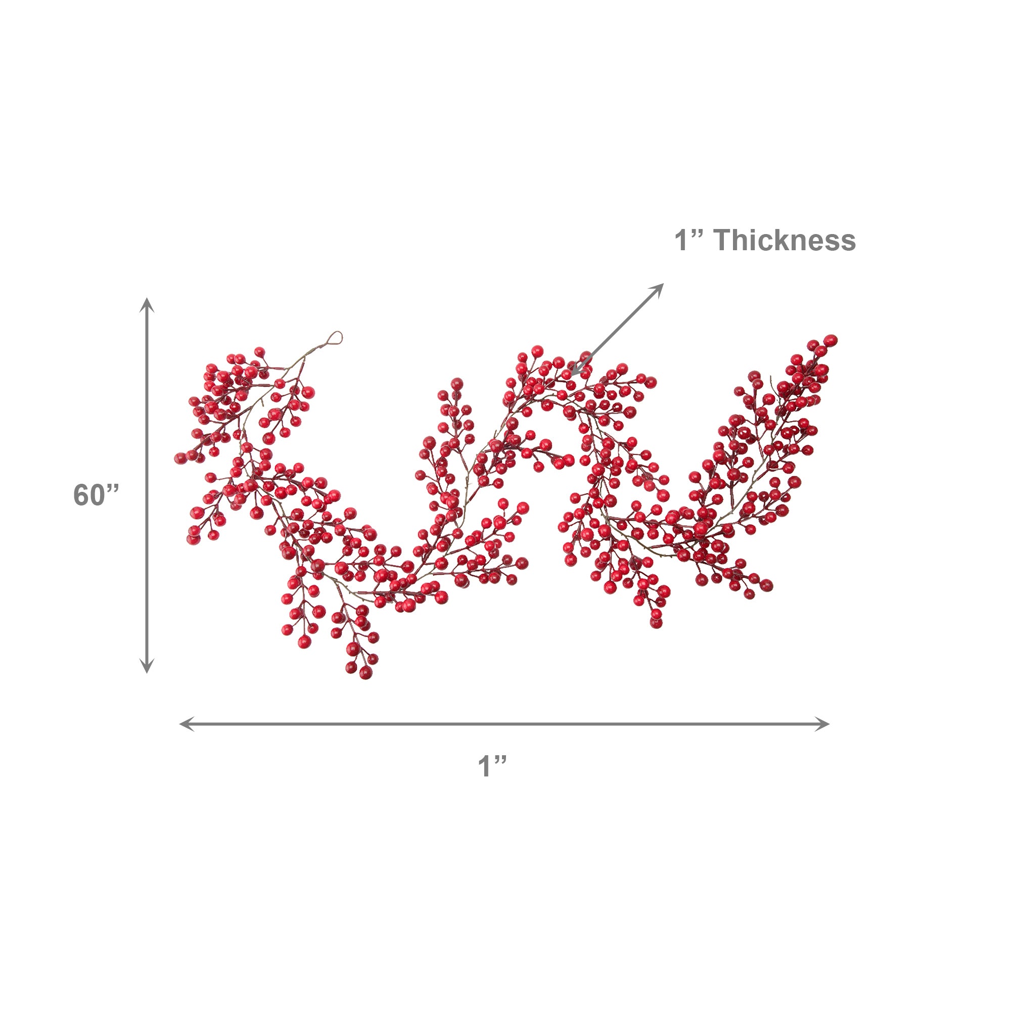 Red Berries Garland, Garland, Holiday Decor