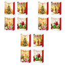 Christmas Gift Bags (Gold Decorations) (Asstd) (Medium) - Set of 12