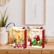 Christmas Gift Bags Set of 12 Gold Decorations Large – Holiday Packaging, Christmas Gift Bags, Festive Party Bags