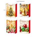 Christmas Gift Bags (Gold Decorations) (Asstd) (X-Large) - Set of 12