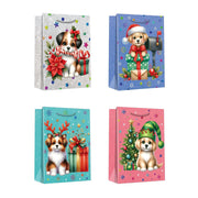 Christmas Gift Bags Festive Dog Assorted Extra Large, Christmas, Holiday Decor- Set of 12
