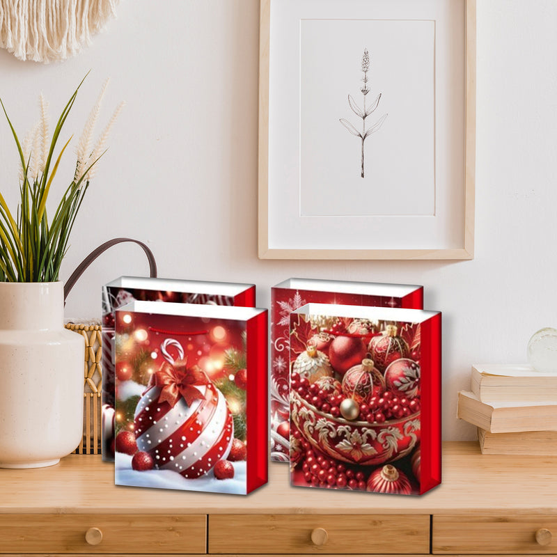 Christmas Gift Bags (Red Ornaments) (Asstd) (Medium) - Set of 12