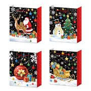 Christmas Gift Bags Black with Glitters Assorted Medium, Christmas, Holiday Decor- Set of 12