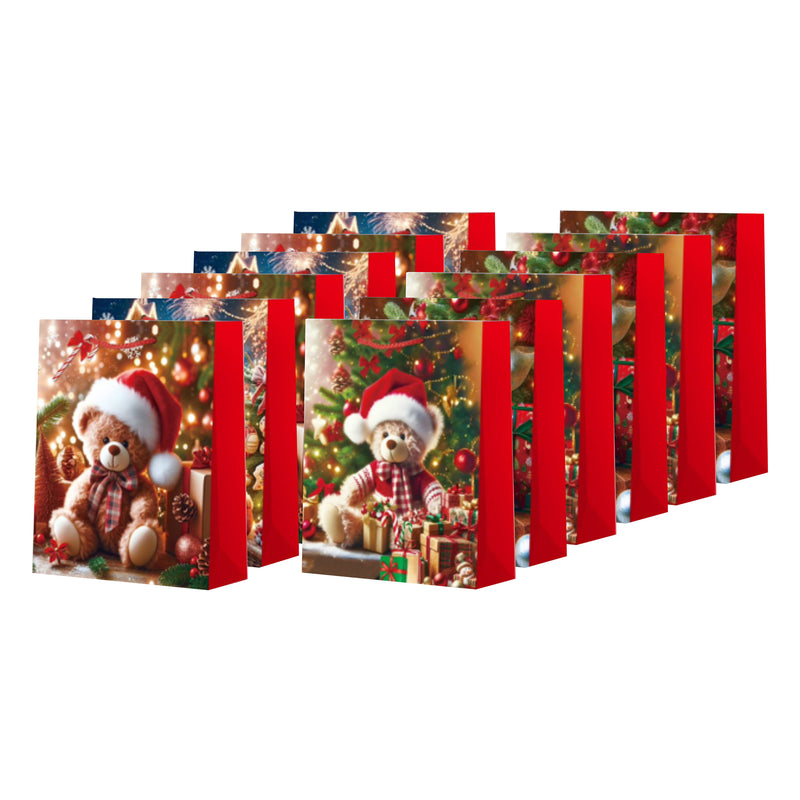 Christmas Gift Bags (Snowman/Teddy Bear) (Asstd) (Large) - Set of 12