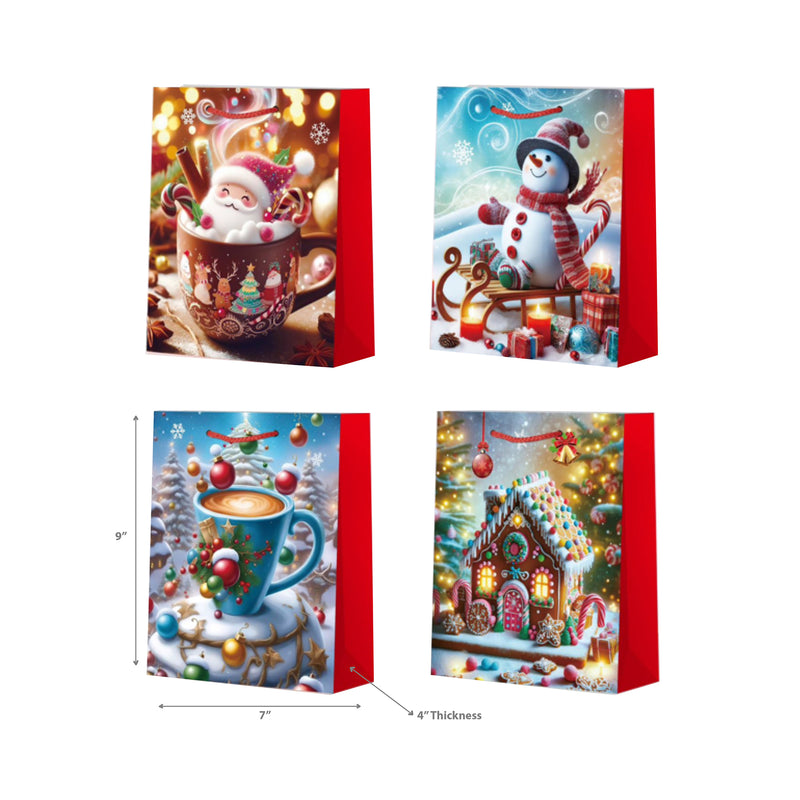 Christmas Gift Bags (Asstd) (Medium) - Set of 12