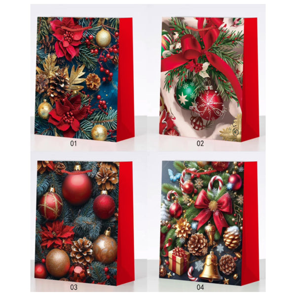 Christmas Gift Bags (Ornaments) (Asstd) (Large) - Set of 12