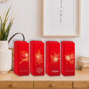 Christmas Wine Gift Bags Set of 12 Red with Gold Print – Holiday Wine Bag, Christmas Gift Packaging, Party Favor Bags