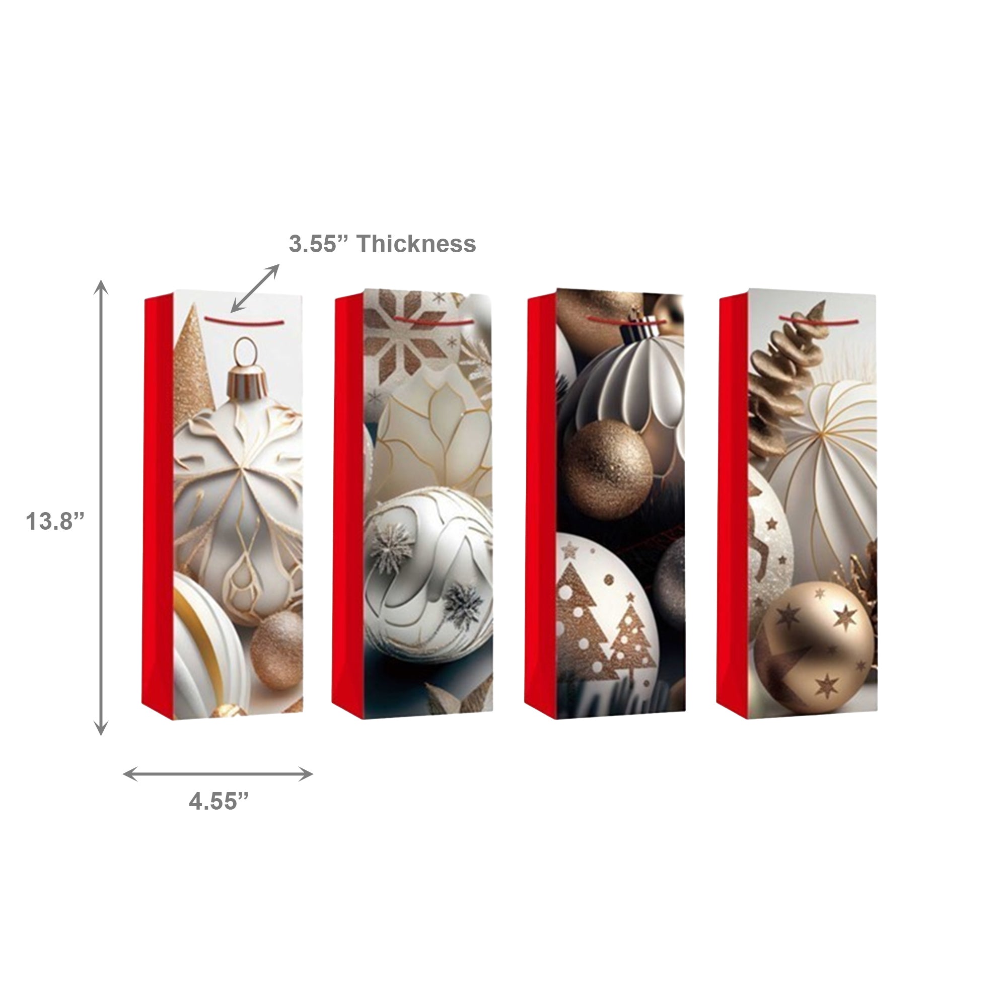 Christmas Wine Gift Bags Winter Wonderland Assorted, Christmas, Holiday Decor- Set of 12