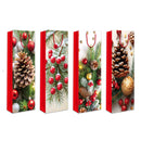 Christmas Wine Gift Bags (Pine And Berries) (Asstd) - Set of 12
