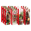 Christmas Wine Gift Bags (Pine And Berries) (Asstd) - Set of 12