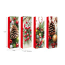 Christmas Wine Gift Bags (Pine And Berries) (Asstd) - Set of 12