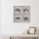 Framed Printed Wall Art (Rustic Wooden Christmas Barn) (Asstd) - Set of 4