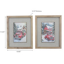 Framed Printed Wall Art (Christmas Red Truck) (Asstd) - Set of 2