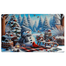 Printed Rubber Mat (Snowman With Sled)
