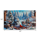 Printed Rubber Mat (Snowman With Sled)