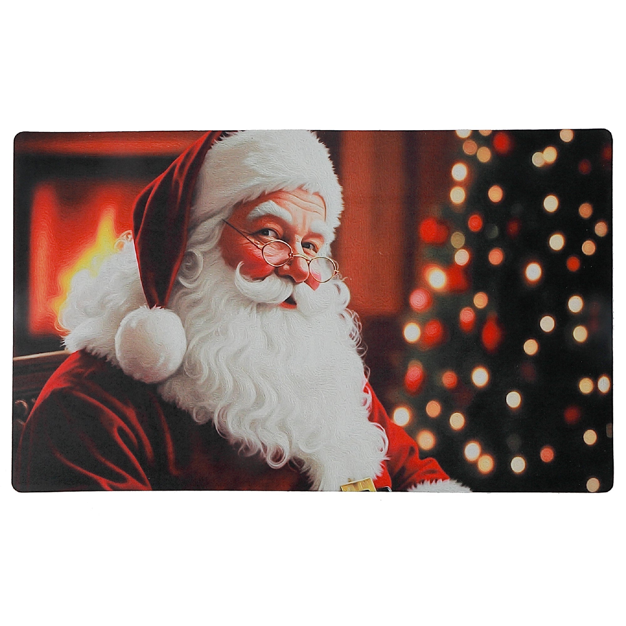 Printed Rubber Mat Santa – Holiday Entrance Mat, Christmas Welcome Mat, Festive Home Décor