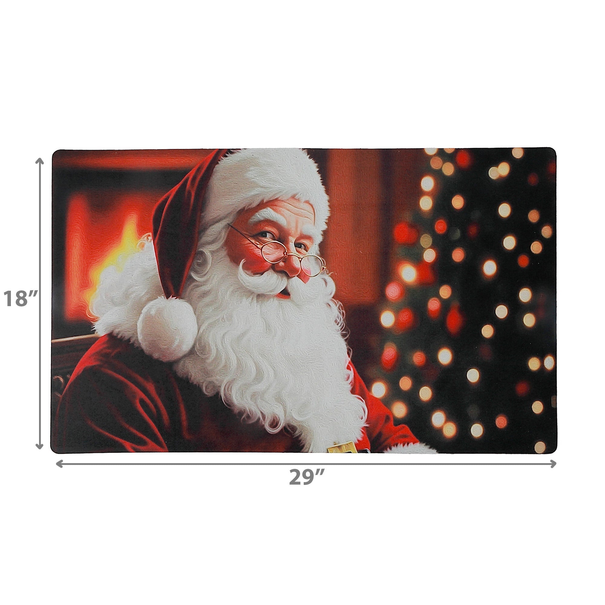 Printed Rubber Mat Santa – Holiday Entrance Mat, Christmas Welcome Mat, Festive Home Décor