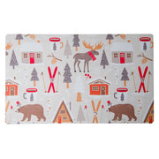 Printed Rubber Mat Winter Cabin, Winter, Door Mat, Holiday Decor
