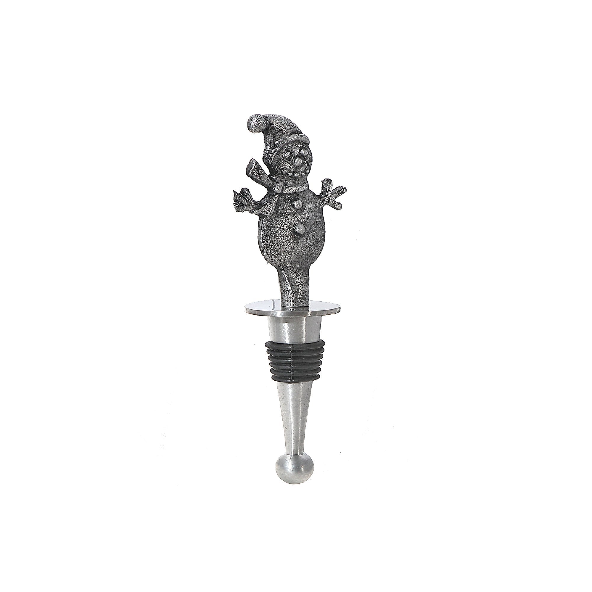 Christmas Wine Bottle Stopper Snowman, Holiday Barware, Festive Wine Accessories