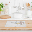 Rect. Marble Cheese Board With Wooden Snowflake Inlay
