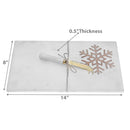 Rect. Marble Cheese Board With Wooden Snowflake Inlay