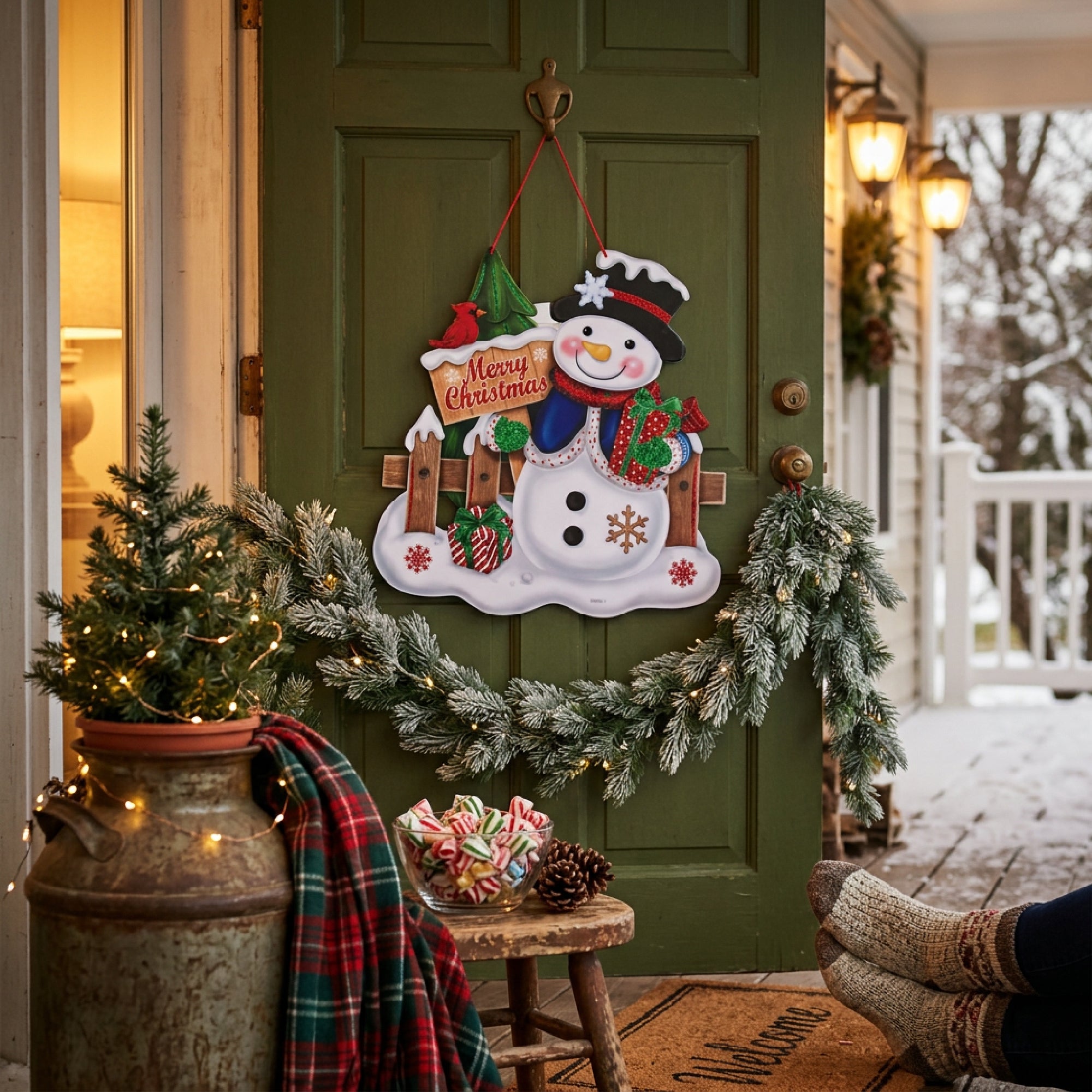 Foam Board Wall Decor Snowman with Merry Christmas Sign, Christmas, Wall Decor, Holiday Decor- Set of 2