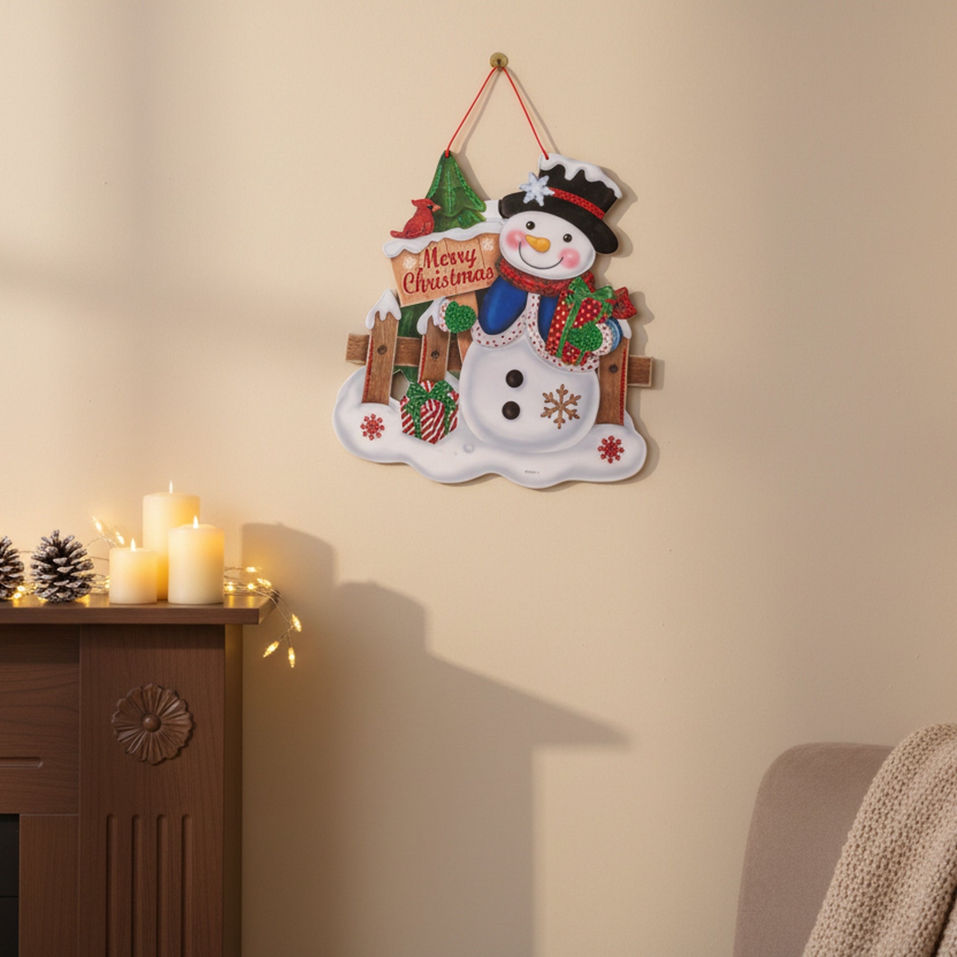 Foam Board Wall Decor Snowman with Merry Christmas Sign, Christmas, Wall Decor, Holiday Decor- Set of 2