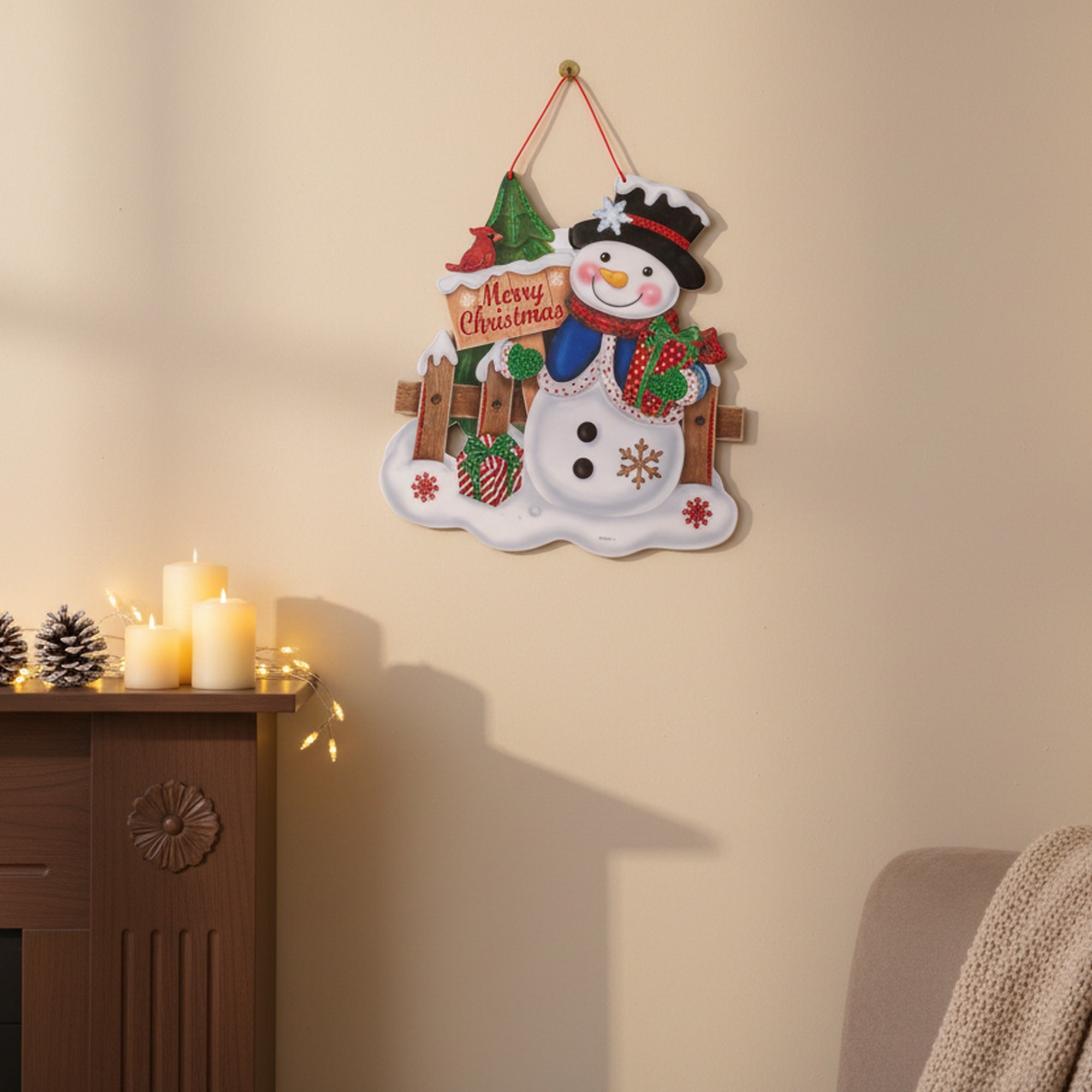 Foam Board Wall Decor Snowman with Merry Christmas Sign, Christmas, Wall Decor, Holiday Decor- Set of 2
