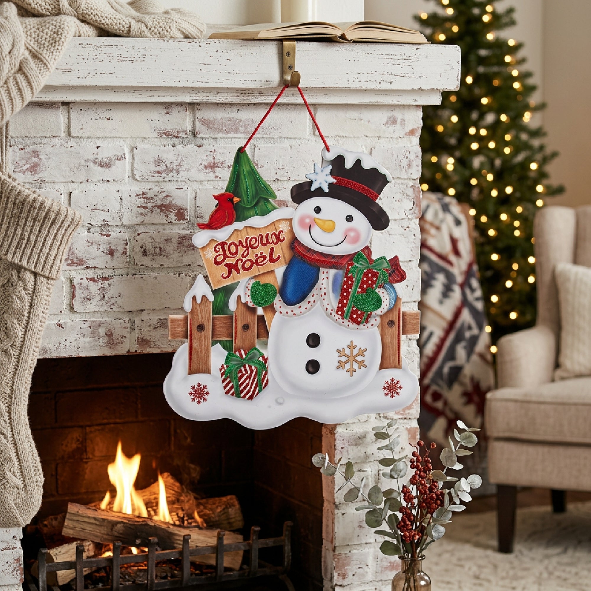 Foam Board Wall Decor Snowman with Joyeux Noel Sign, Christmas, Wall Decor, Holiday Decor- Set of 2