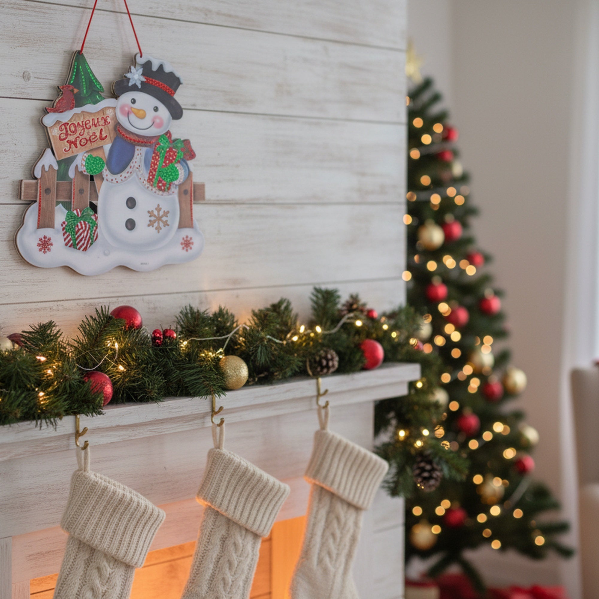 Foam Board Wall Decor Snowman with Joyeux Noel Sign, Christmas, Wall Decor, Holiday Decor- Set of 2