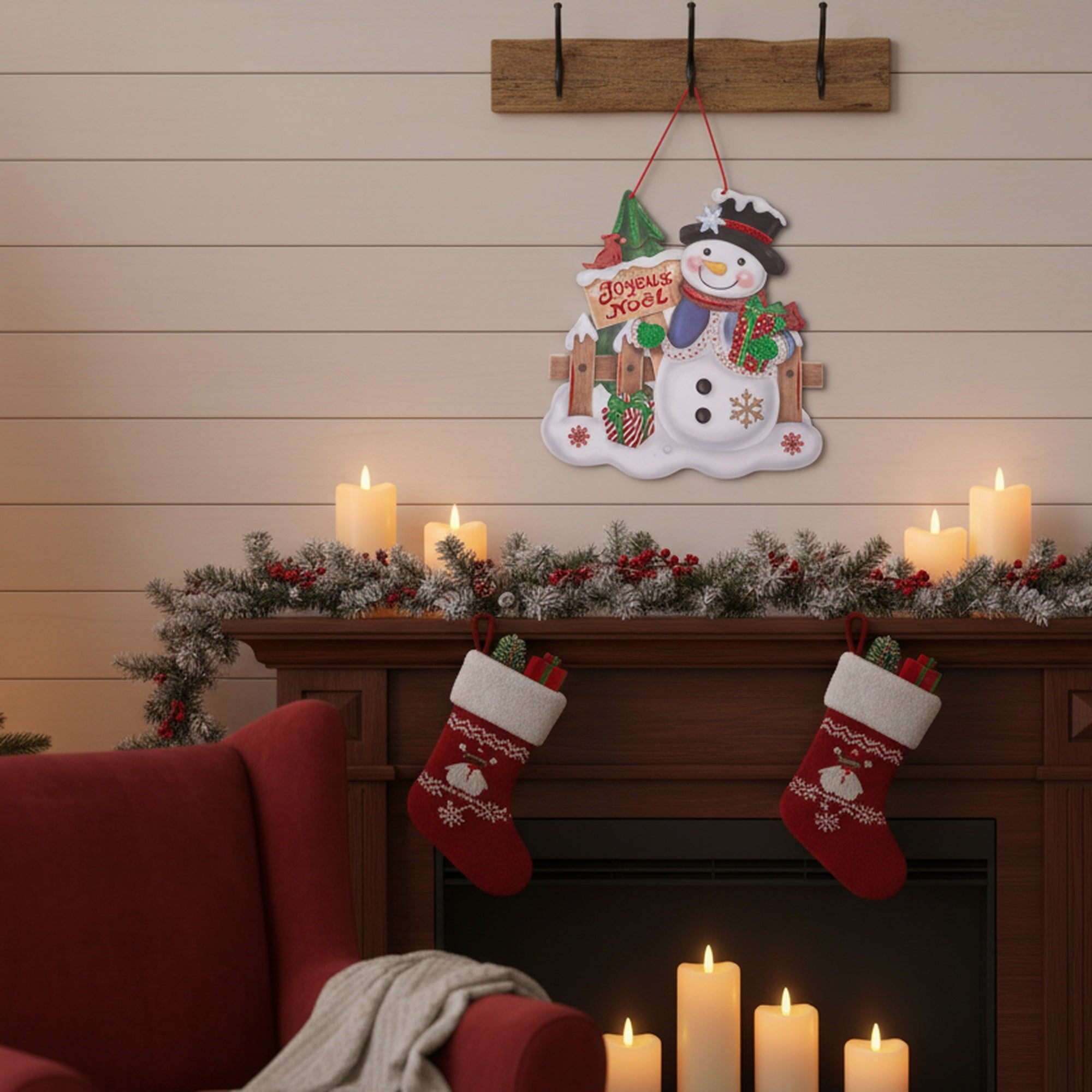 Foam Board Wall Decor Snowman with Joyeux Noel Sign, Christmas, Wall Decor, Holiday Decor- Set of 2