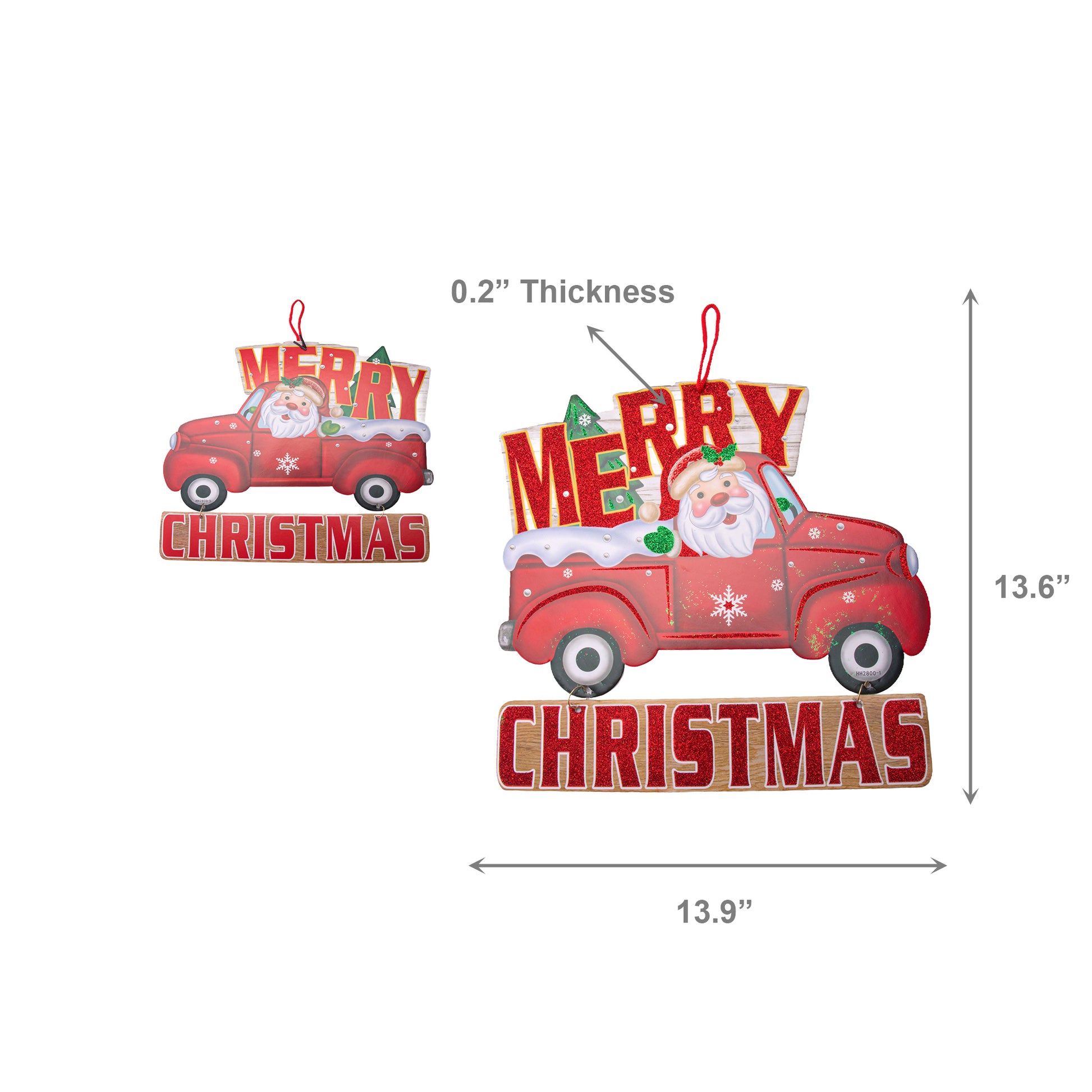 Foam Board Wall Decor Santa in Red Truck Merry Christmas, Christmas, Wall Decor, Holiday Decor- Set of 2