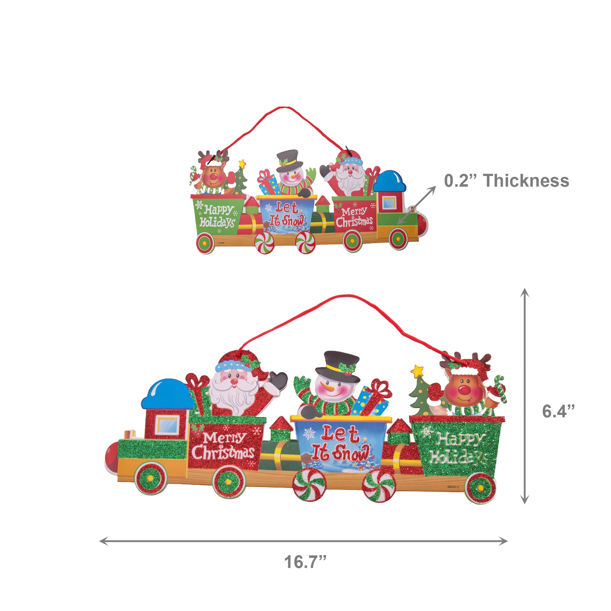 Foam Board Wall Decor Christmas Train, Christmas, Wall Decor, Holiday Decor- Set of 2