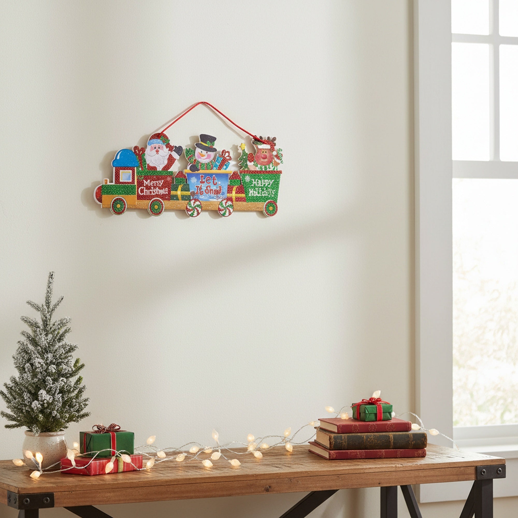 Foam Board Wall Decor Christmas Train, Christmas, Wall Decor, Holiday Decor- Set of 2
