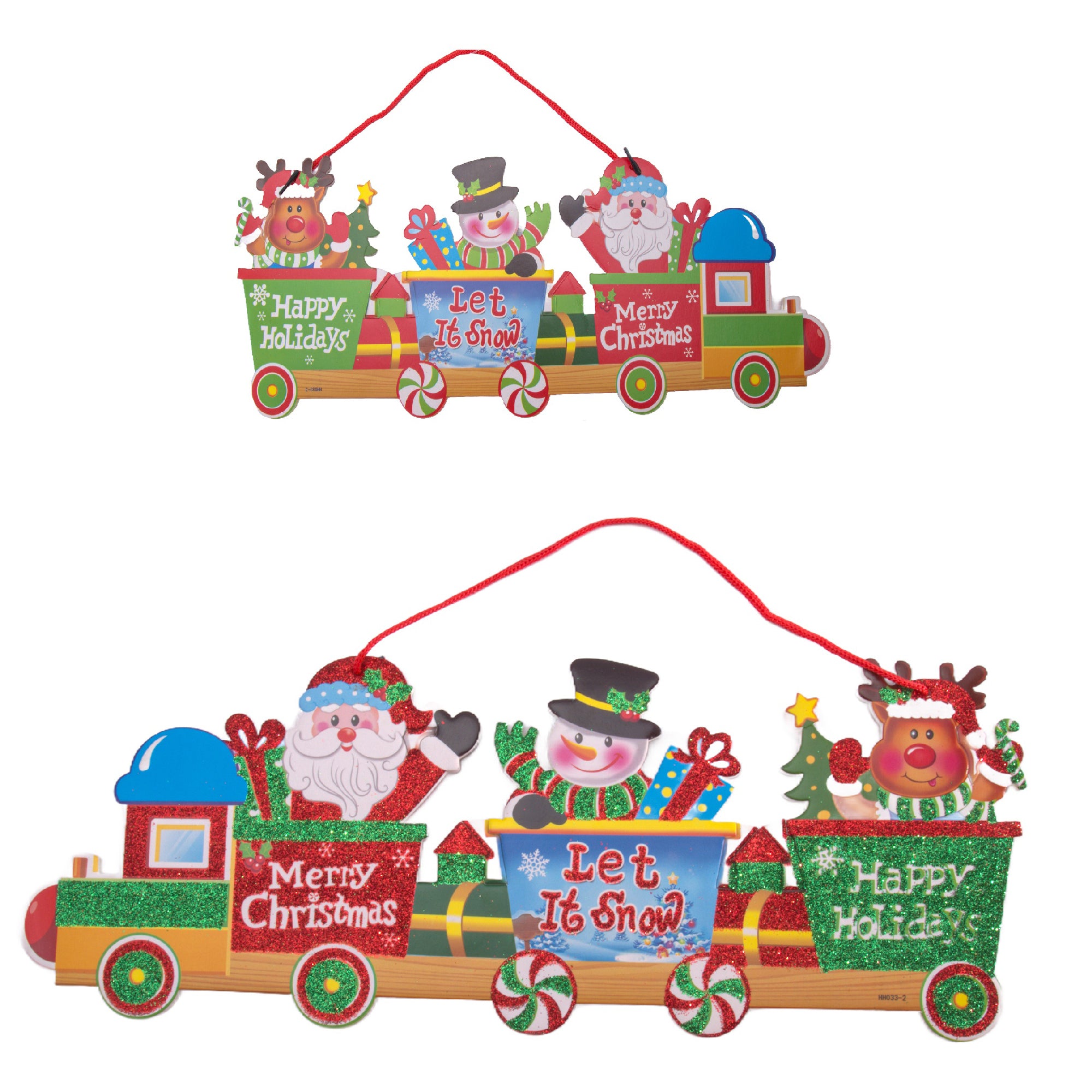 Foam Board Wall Decor Christmas Train, Christmas, Wall Decor, Holiday Decor- Set of 2