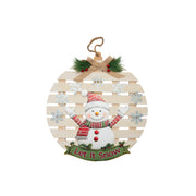 Round Wooden Slat Hanger Snowman Let It Snow, Christmas, Holiday Decor
